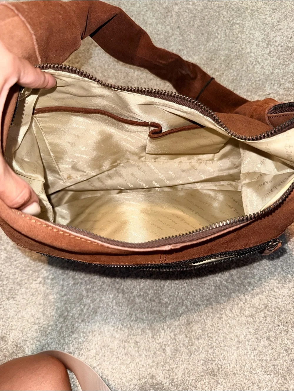🤎 Harbour 2nd Genuine Suede Leather Hobo Shoulder Bag